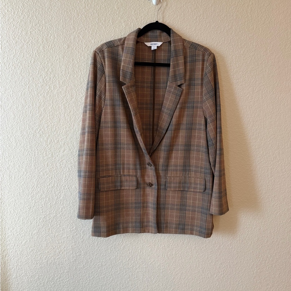 Old Navy Brown Plaid Women's Blazer Jacket